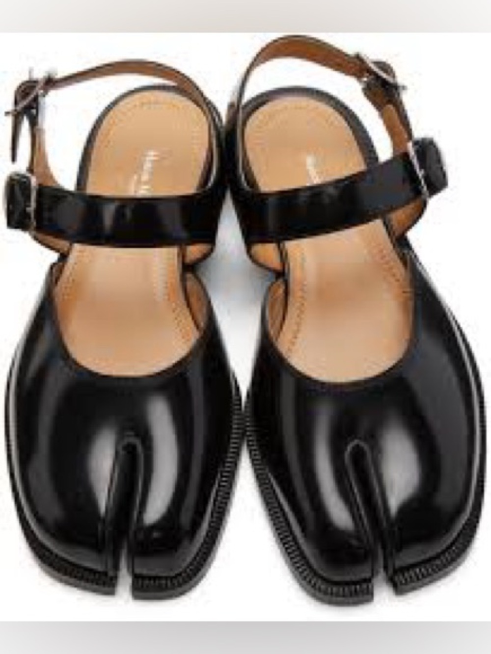 Maison Martin Margiela Black Split-Toe Mary Jane Clogs